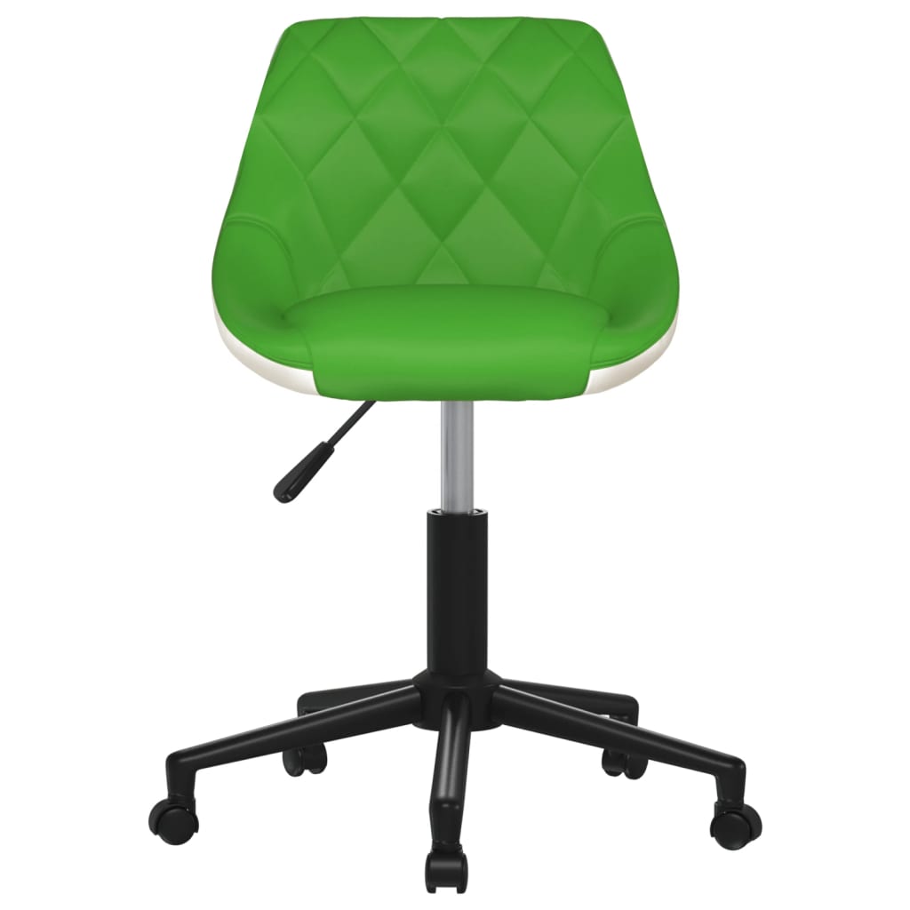 Bürostuhl Drehbar Grün und Weiß Kunstleder