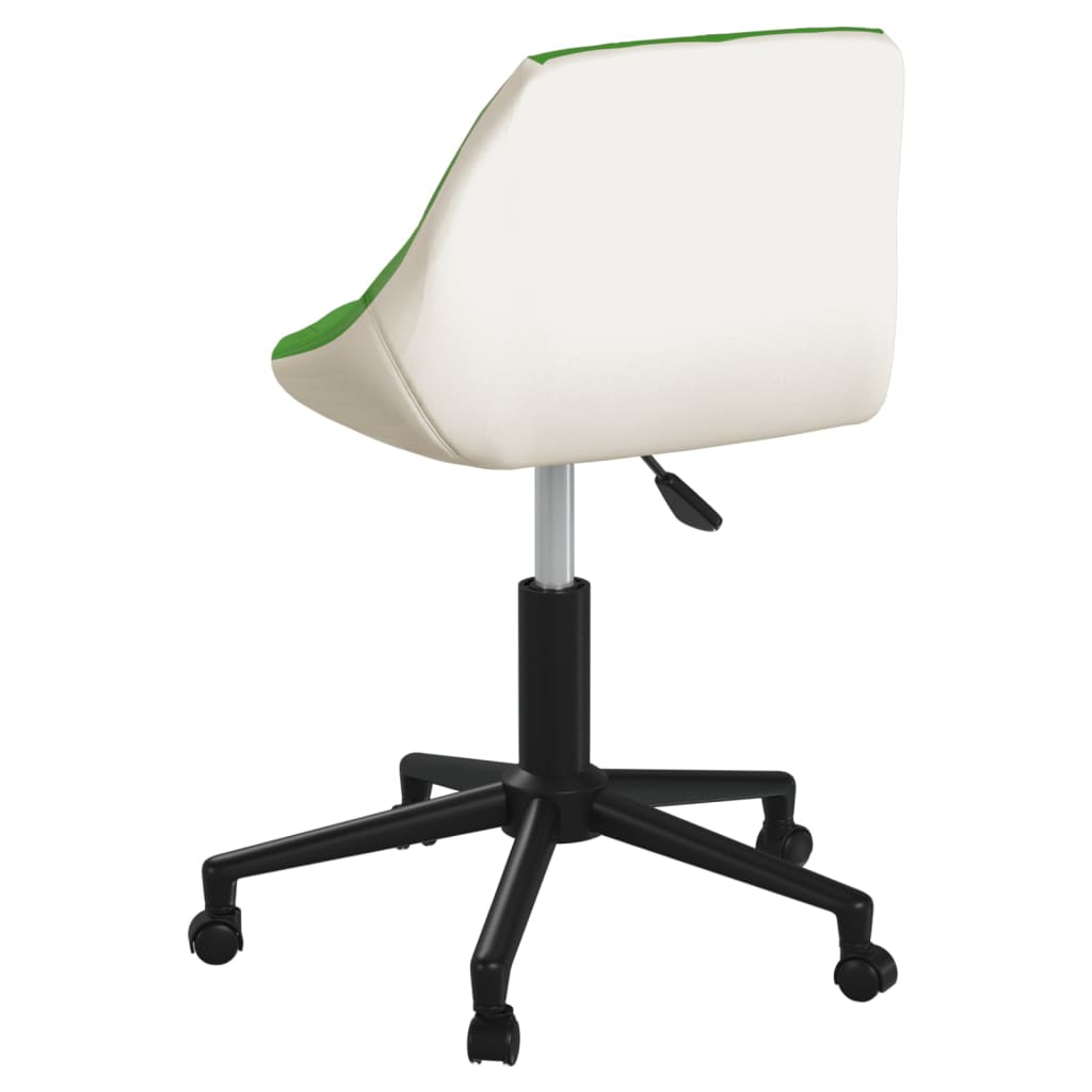 Bürostuhl Drehbar Grün und Weiß Kunstleder