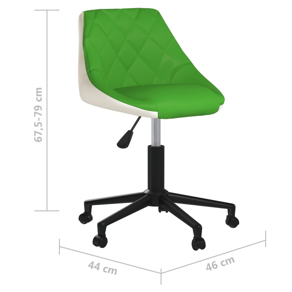 Bürostuhl Drehbar Grün und Weiß Kunstleder