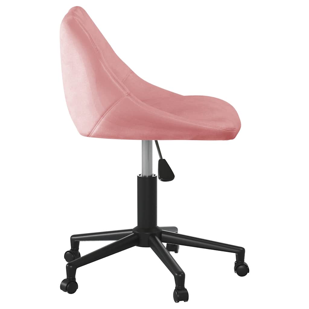 Drehbarer Bürostuhl aus rosa Samt