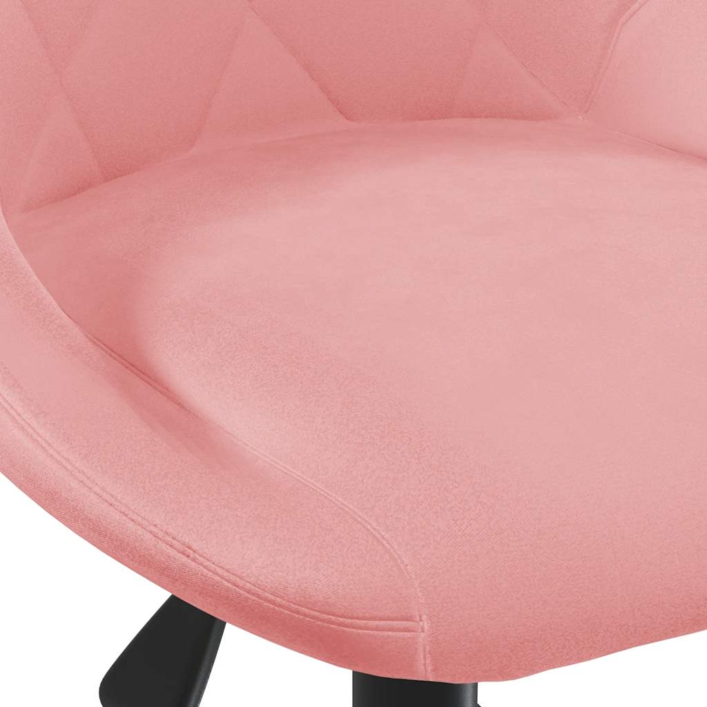 Drehbarer Bürostuhl aus rosa Samt