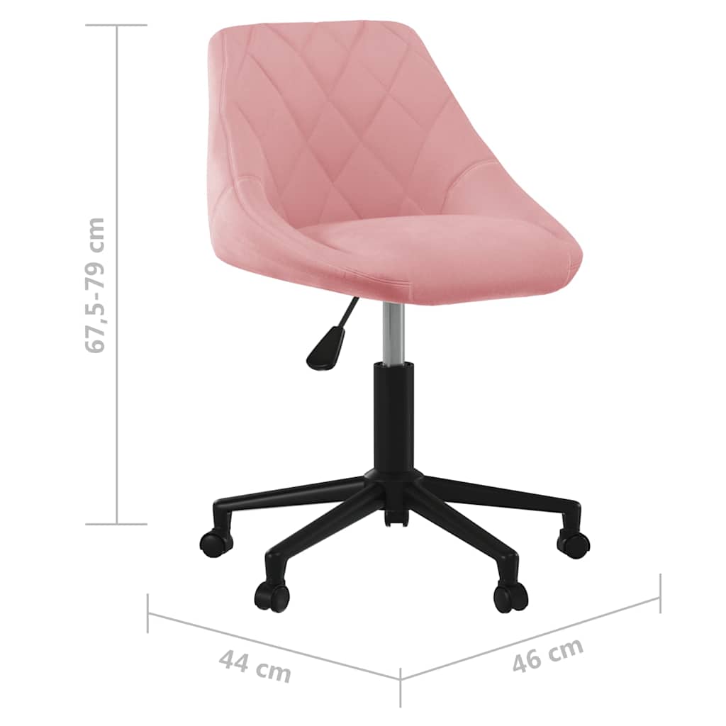 Drehbarer Bürostuhl aus rosa Samt