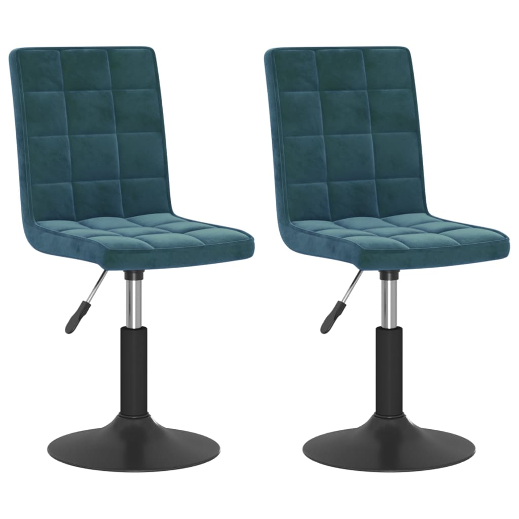 Dining Chairs 2 pcs. Swivel Blue Velvet