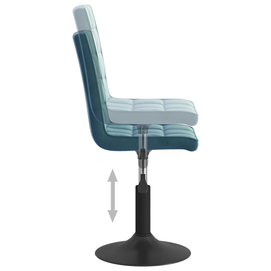 Dining Chairs 2 pcs. Swivel Blue Velvet