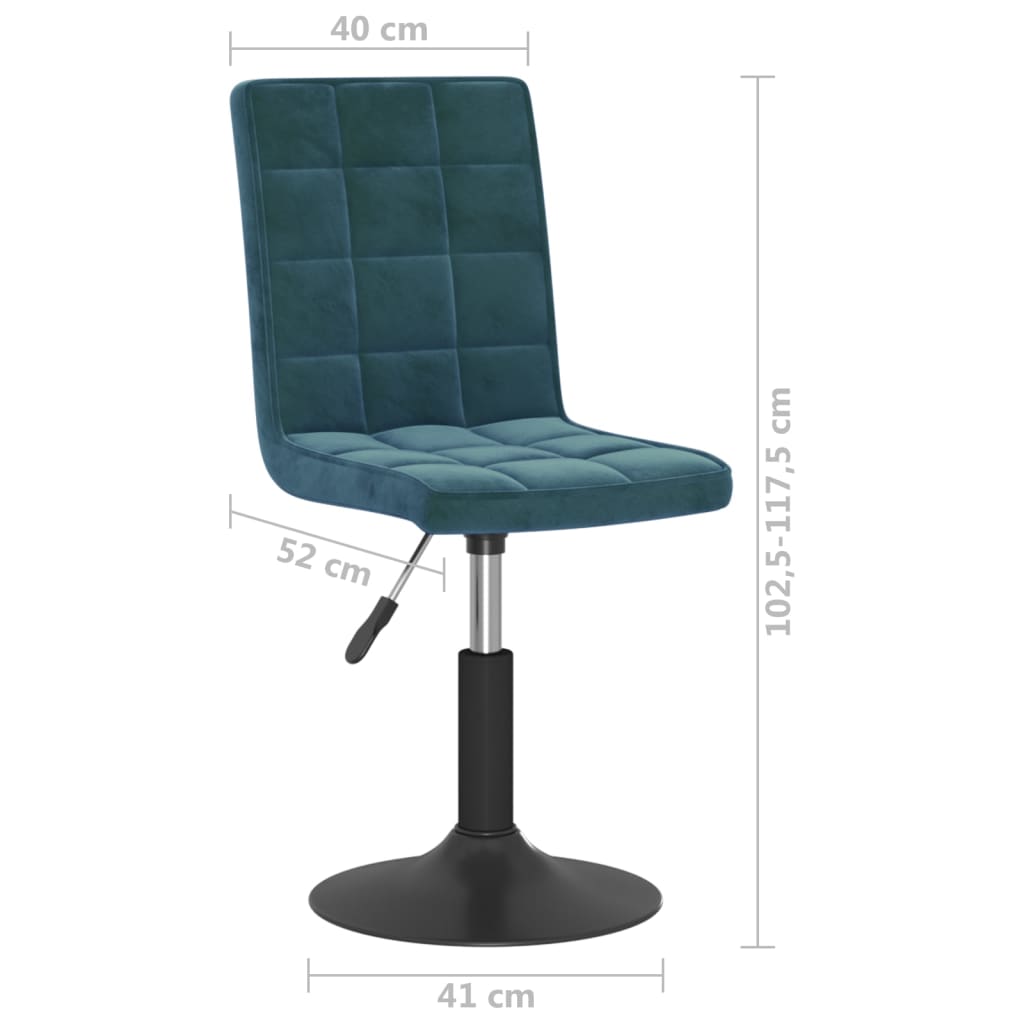 Dining Chairs 2 pcs. Swivel Blue Velvet