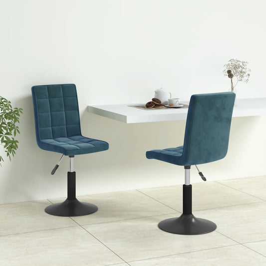Dining Chairs 2 pcs. Swivel Blue Velvet