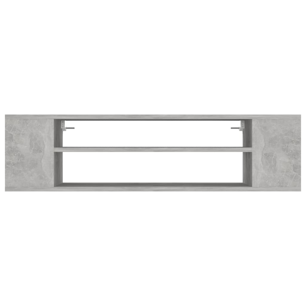 Meuble TV mural gris béton 100x30x26,5 cm en bois