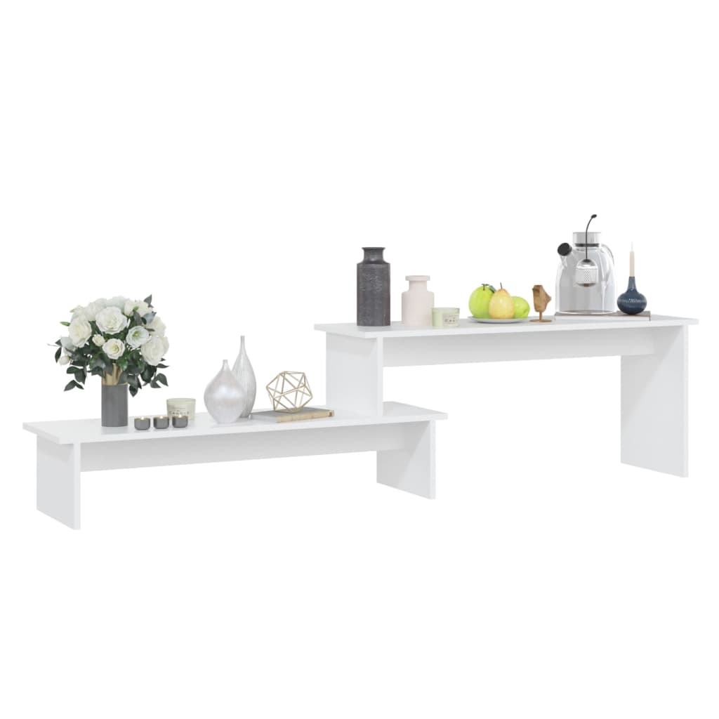 Meuble TV blanc 180x30x43 cm en bois