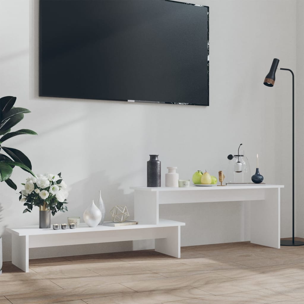 Meuble TV blanc 180x30x43 cm en bois