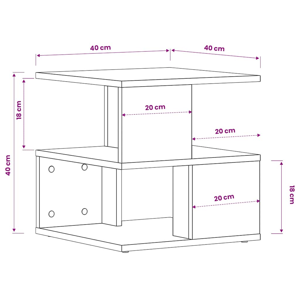 Beistelltisch Sonoma-Eiche 40x40x40 cm Holzwerkstoff