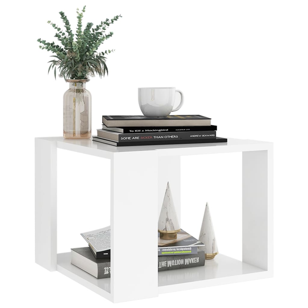 Table basse blanche 40x40x30 cm en bois