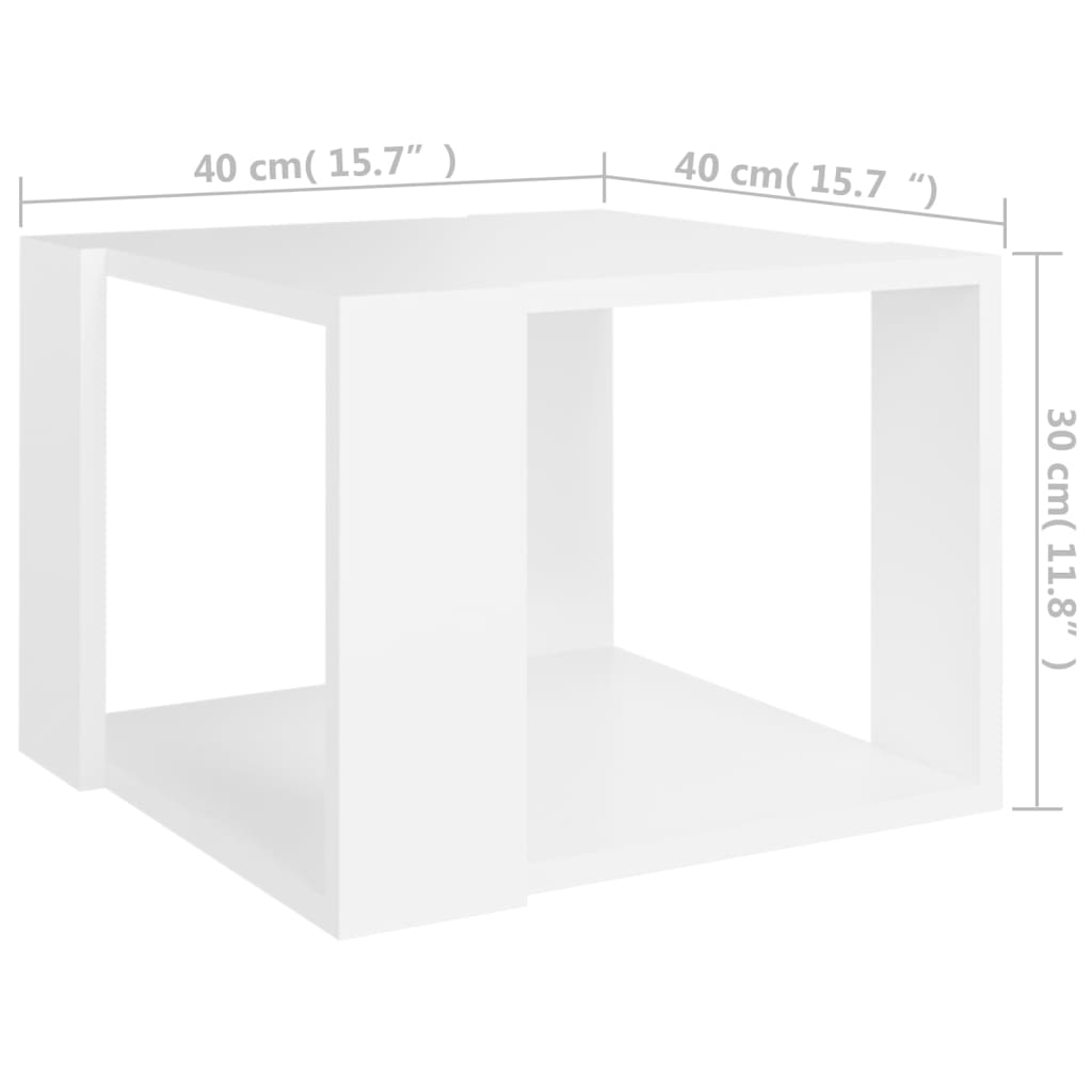 Table basse blanche 40x40x30 cm en bois