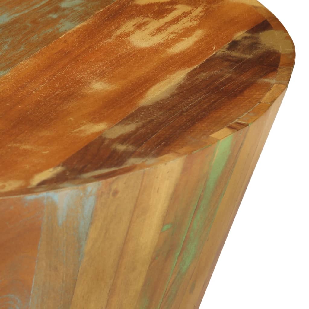 Table basse Ø65x31 cm en bois massif de récupération