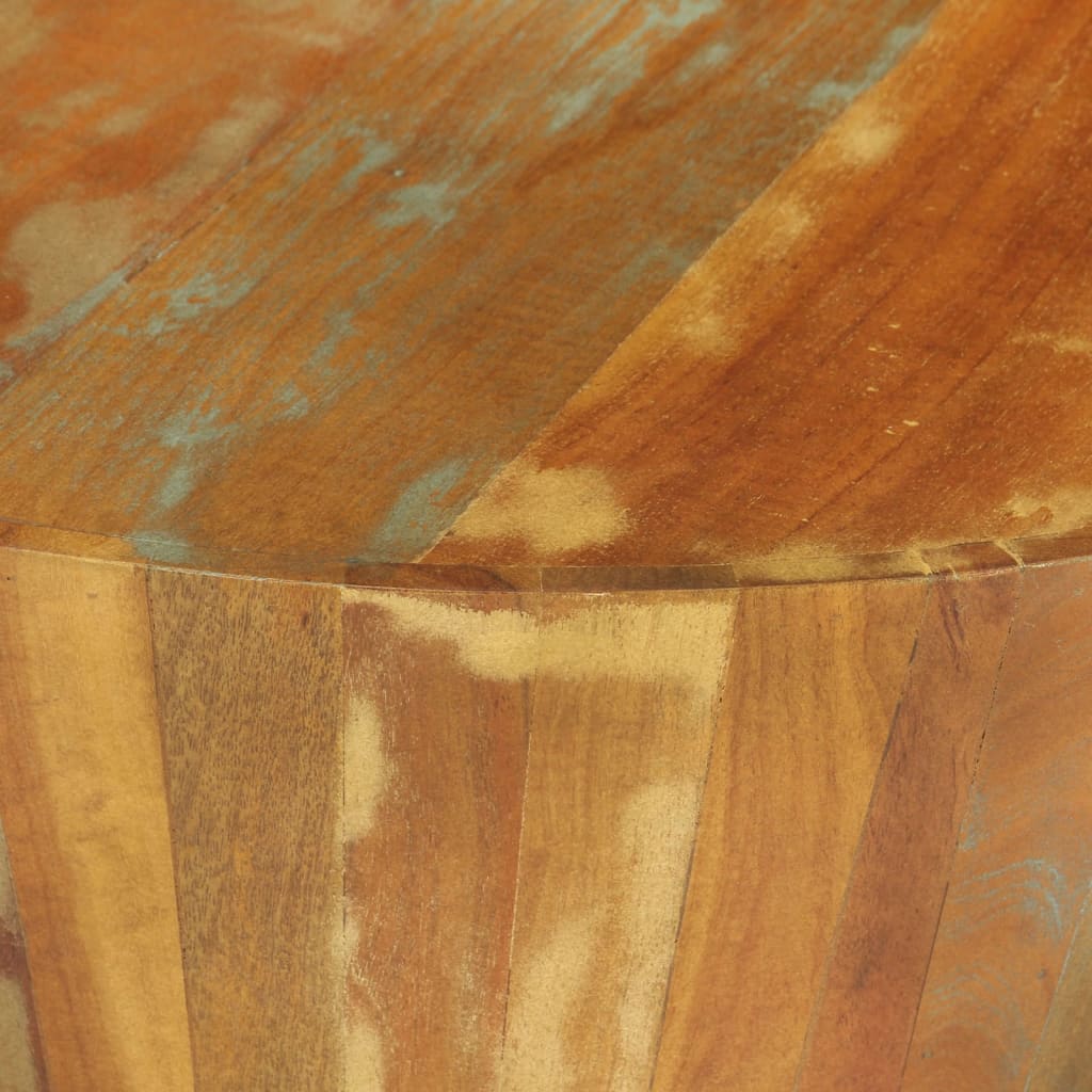Table basse Ø65x31 cm en bois massif de récupération