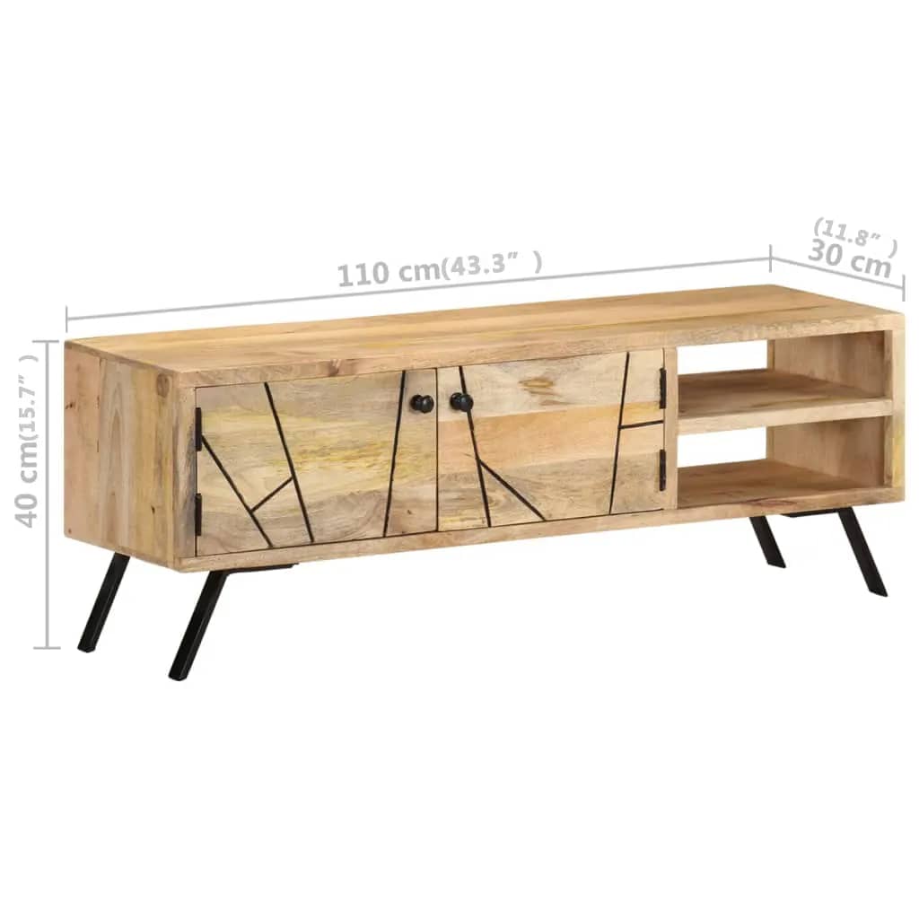 TV-Schrank 110x30x40 cm Mango Massivholz