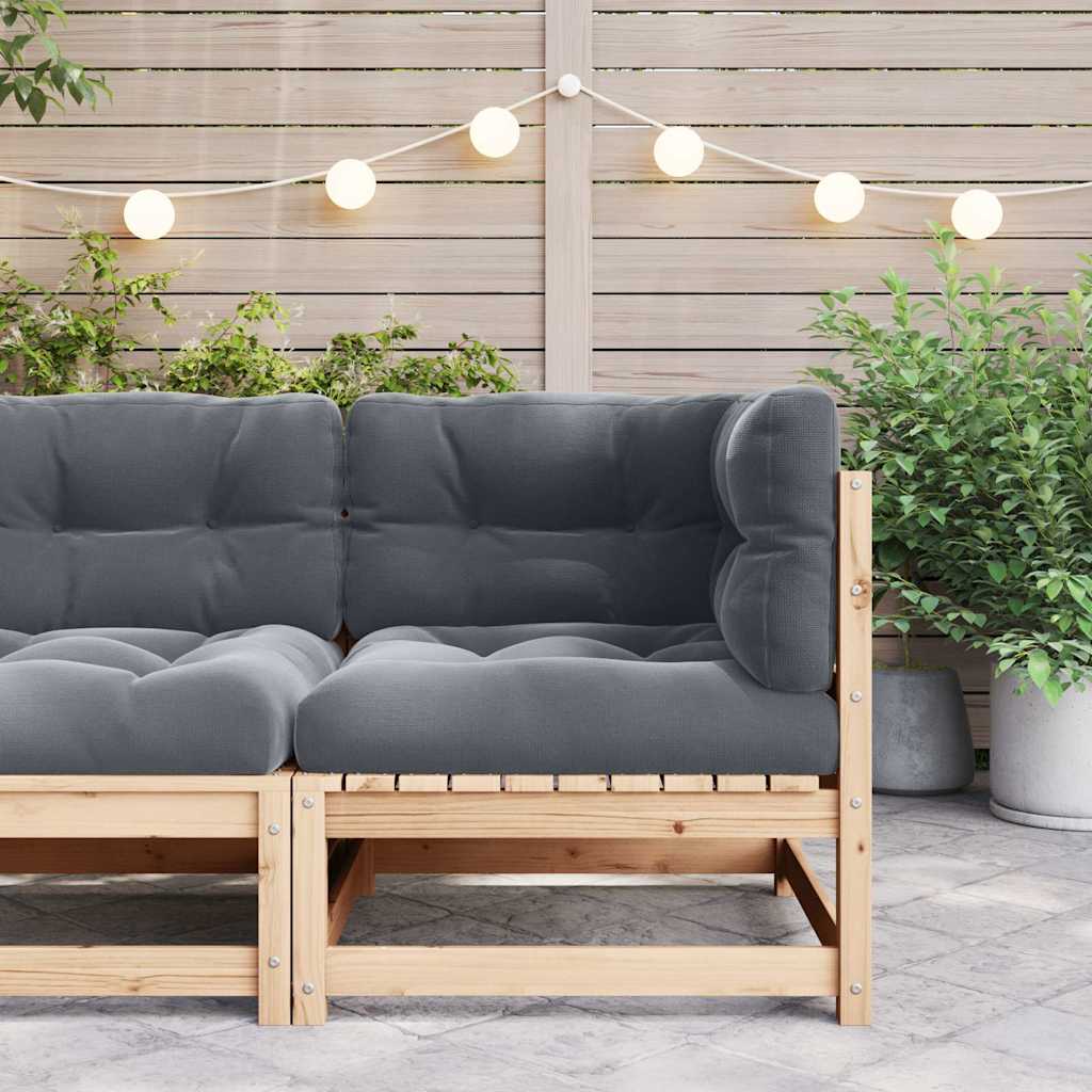Garten-Ecksofa mit Kissen Massivholz Kiefer