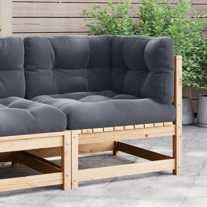 Garten-Ecksofa mit Kissen Massivholz Kiefer