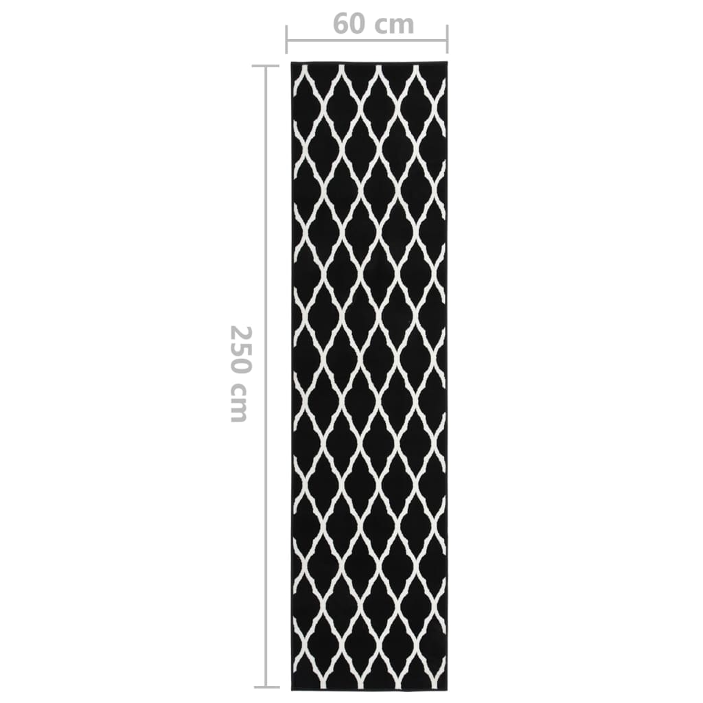 Teppichläufer BCF Schwarz und Weiß 60x250 cm