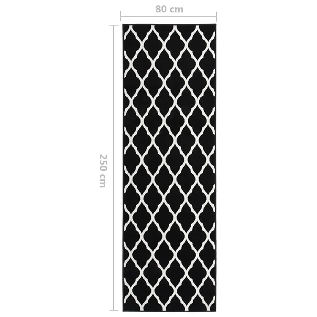 Teppichläufer BCF Schwarz und Weiß 80x250 cm