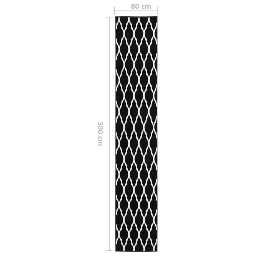 Teppichläufer BCF Schwarz und Weiß 80x500 cm