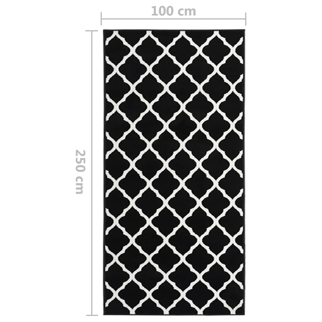 Teppichläufer BCF Schwarz und Weiß 100x250 cm