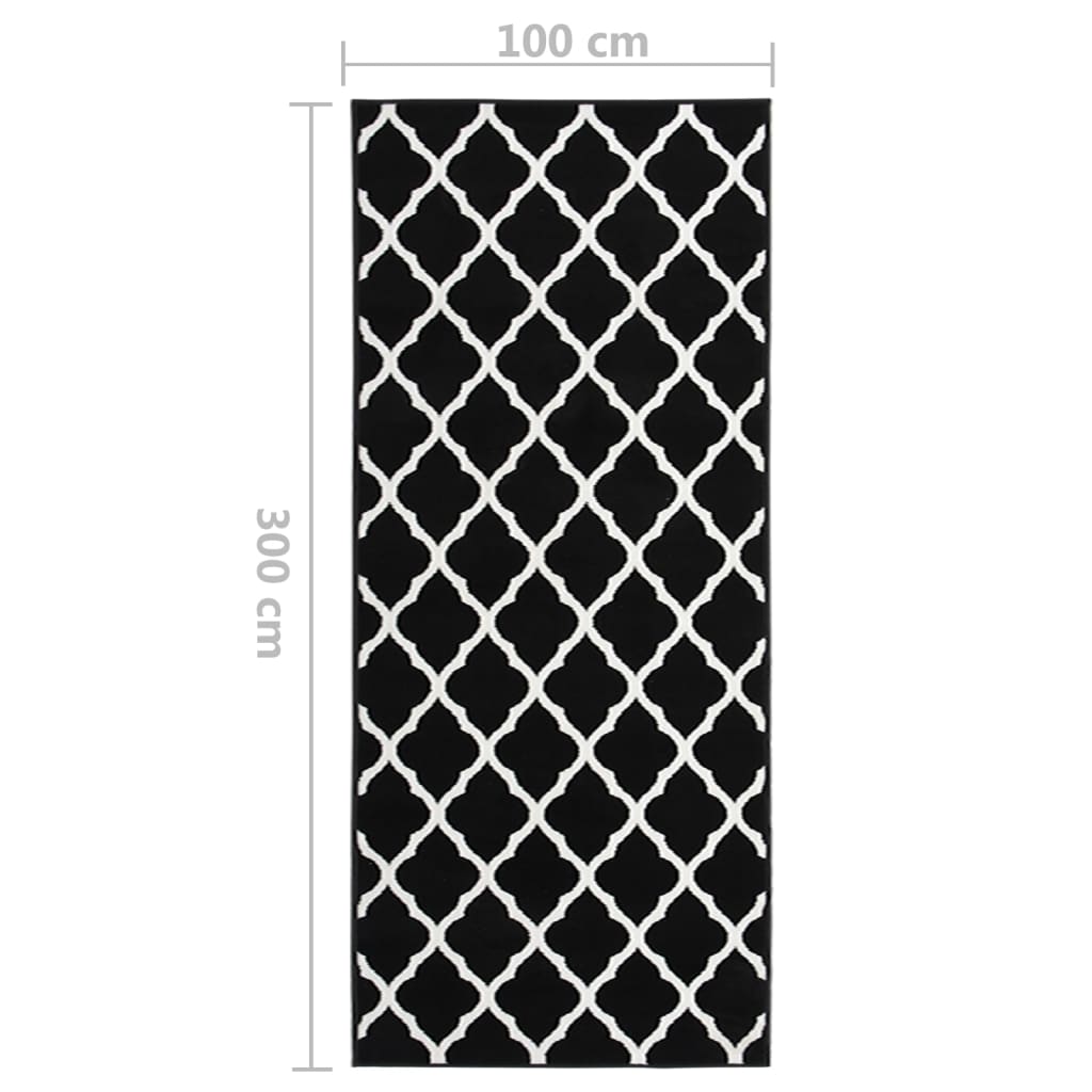 Teppichläufer BCF Schwarz und Weiß 100x300 cm