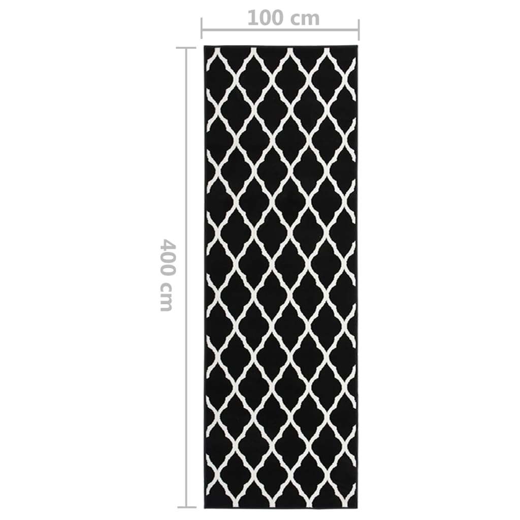 Teppichläufer BCF Schwarz und Weiß 100x400 cm