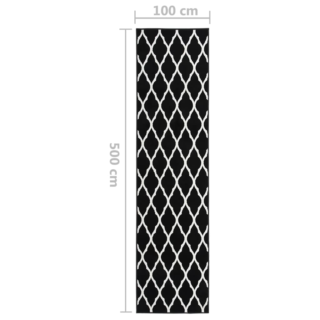 Teppichläufer BCF Schwarz und Weiß 100x500 cm