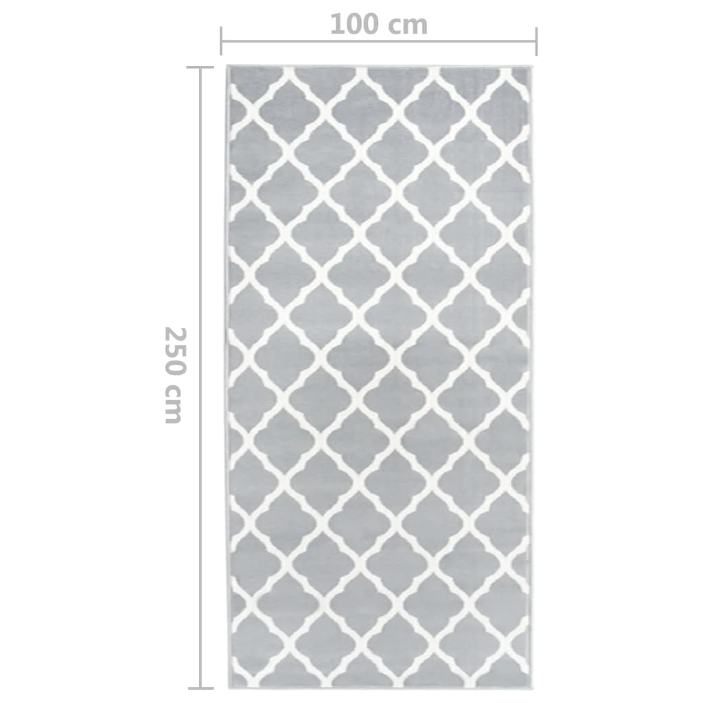 Teppichläufer BCF Grau und Weiß 100x250 cm