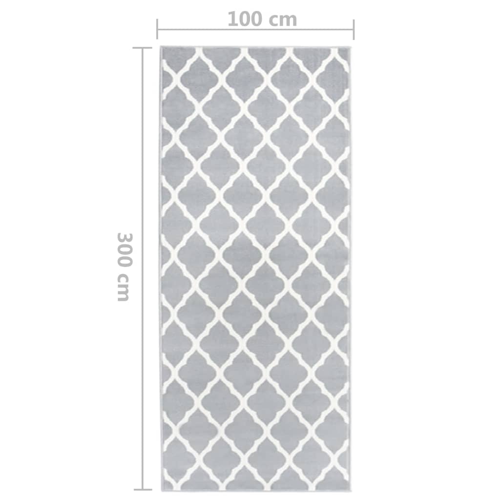 Teppichläufer BCF Grau und Weiß 100x300 cm
