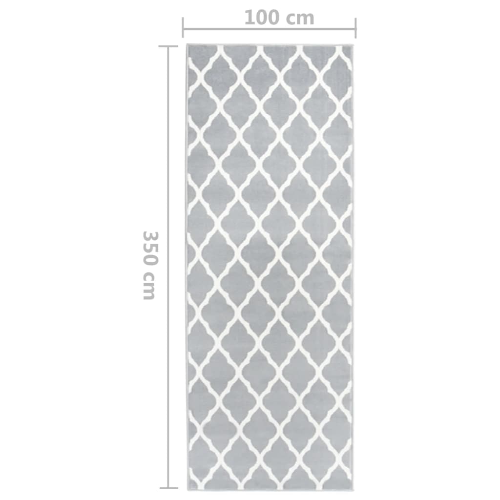 Teppichläufer BCF Grau und Weiß 100x350 cm