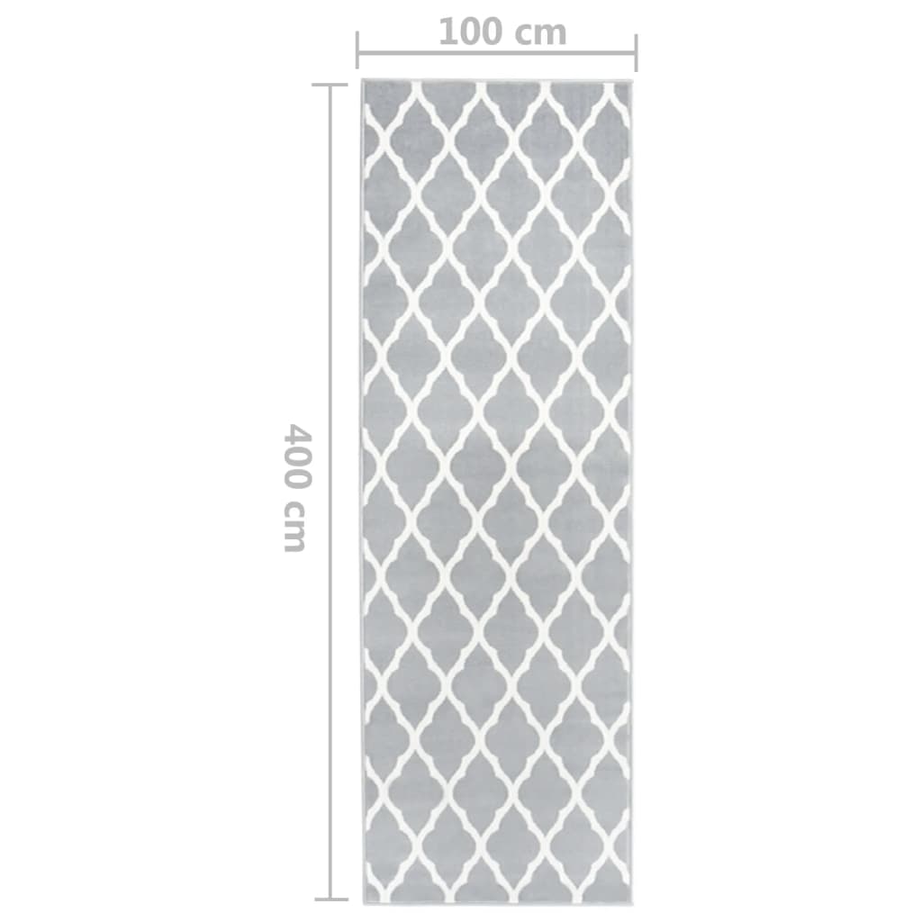 Teppichläufer BCF Grau und Weiß 100x400 cm