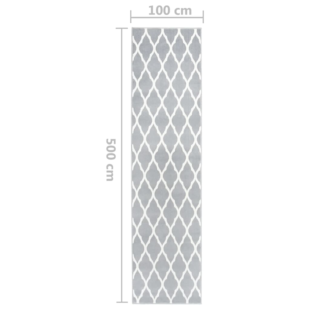 Teppichläufer BCF Grau und Weiß 100x500 cm