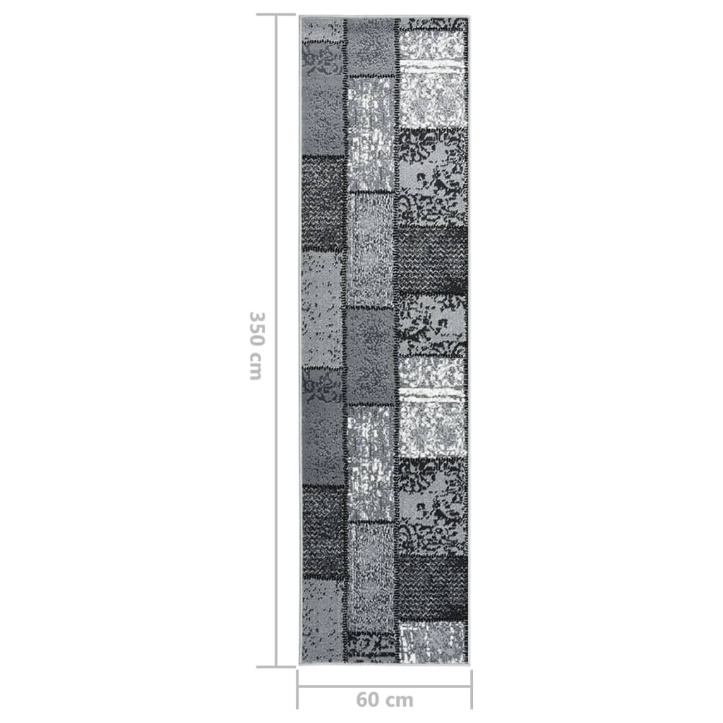 Teppichläufer BCF Grau mit Blockmuster 60x350 cm