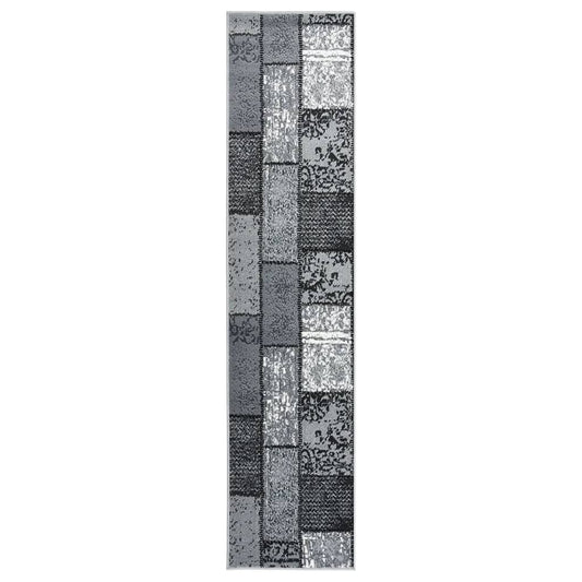 Teppichläufer BCF Grau mit Blockmuster 60x400 cm