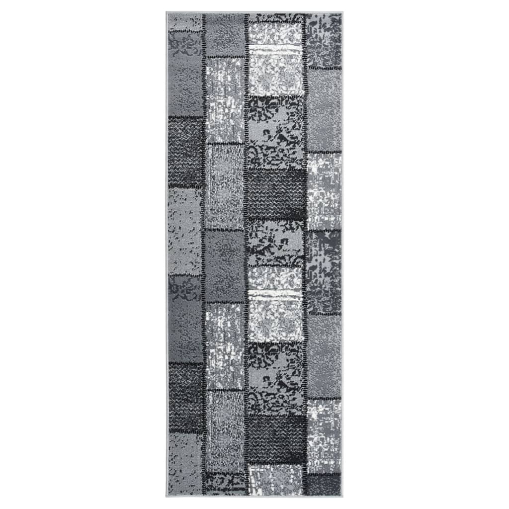 Teppichläufer BCF Grau mit Blockmuster 80x150 cm