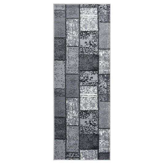 Teppichläufer BCF Grau mit Blockmuster 80x150 cm