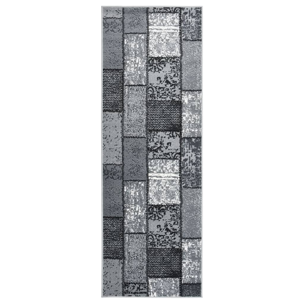 Teppichläufer BCF Grau mit Blockmuster 80x200 cm