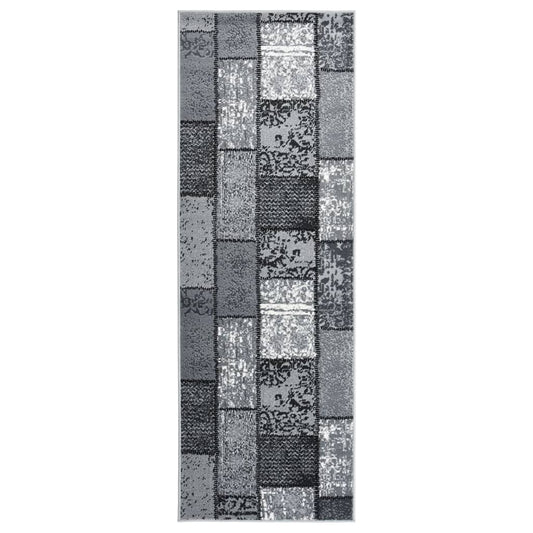 Teppichläufer BCF Grau mit Blockmuster 80x200 cm