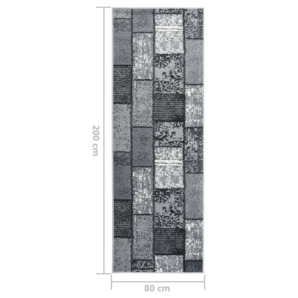 Teppichläufer BCF Grau mit Blockmuster 80x200 cm