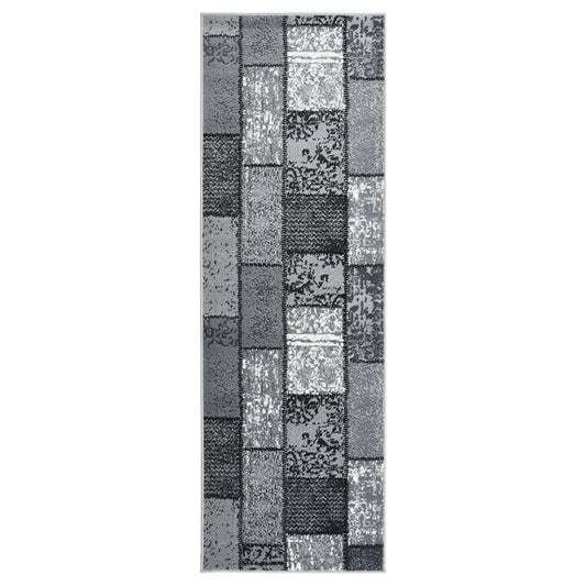 Teppichläufer BCF Grau mit Blockmuster 80x250 cm