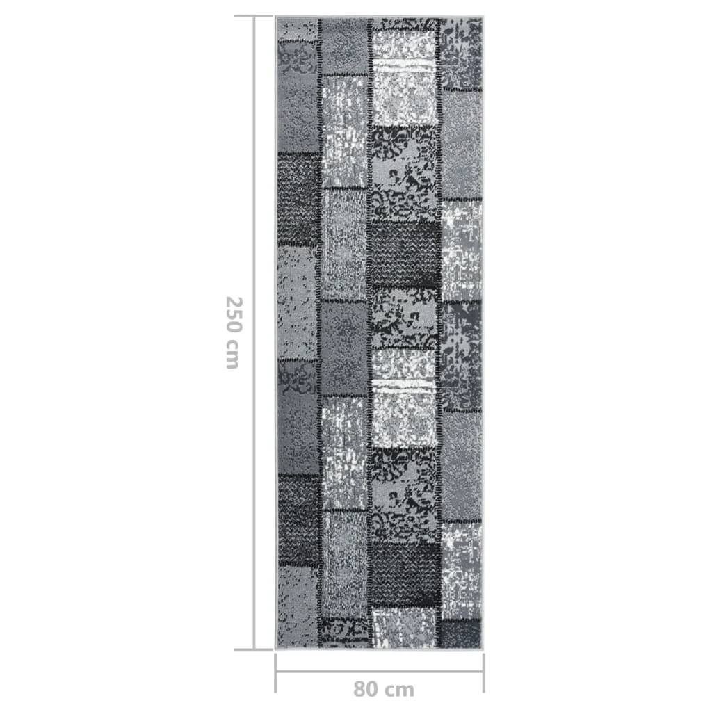 Teppichläufer BCF Grau mit Blockmuster 80x250 cm