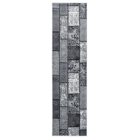 Teppichläufer BCF Grau mit Blockmuster 80x400 cm