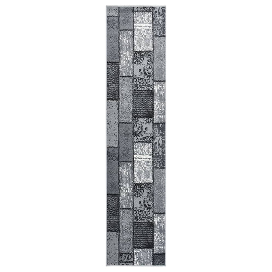 Teppichläufer BCF Grau mit Blockmuster 80x450 cm