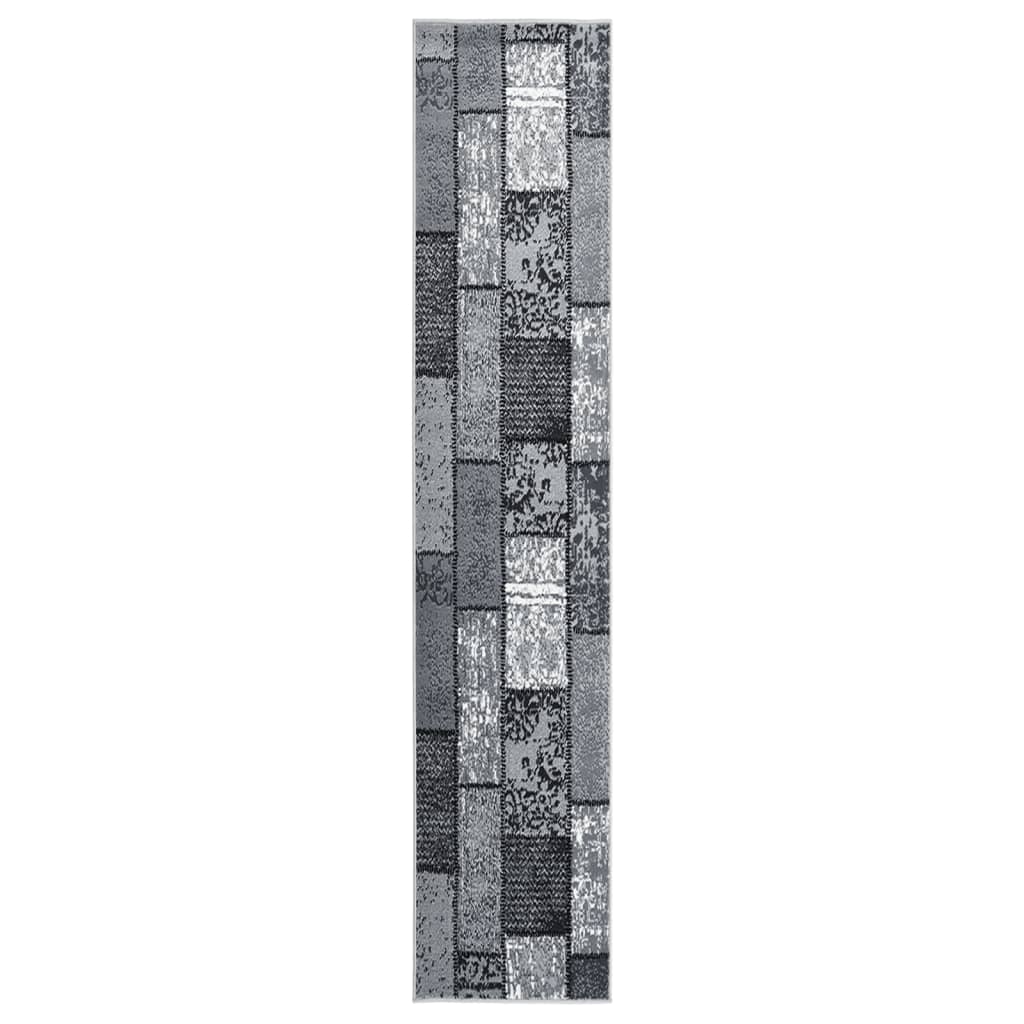 Teppichläufer BCF Grau mit Blockmuster 80x500 cm