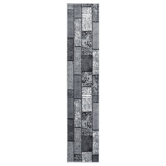 Teppichläufer BCF Grau mit Blockmuster 80x500 cm