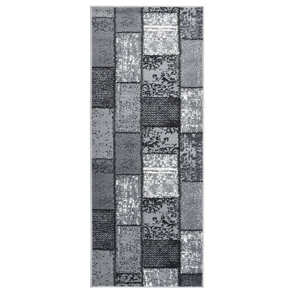 Teppichläufer BCF Grau mit Blockmuster 100x150 cm
