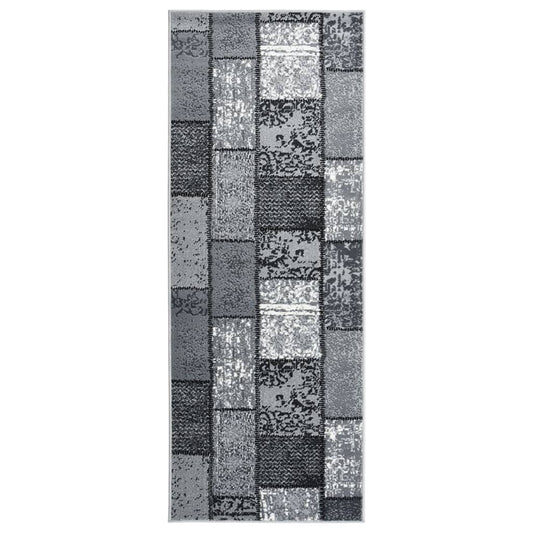 Teppichläufer BCF Grau mit Blockmuster 100x200 cm