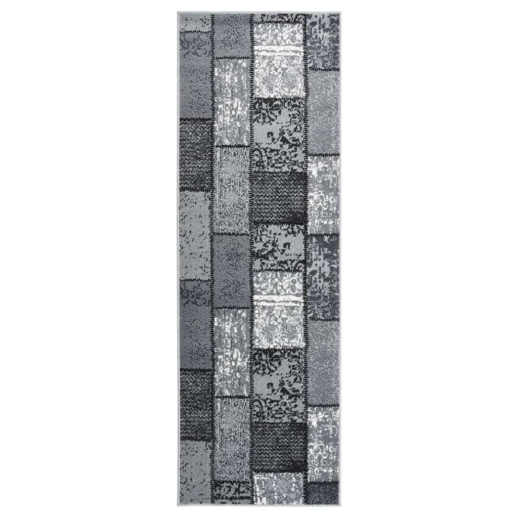 Teppichläufer BCF Grau mit Blockmuster 100x350 cm