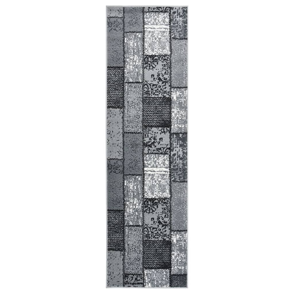 Teppichläufer BCF Grau mit Blockmuster 100x400 cm